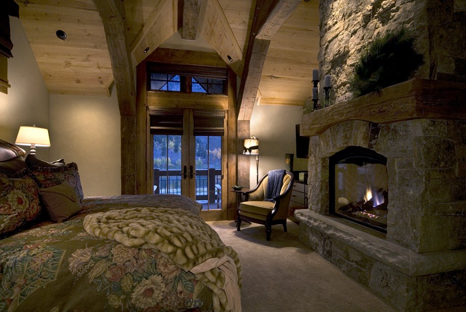 Master bedroom fireplace